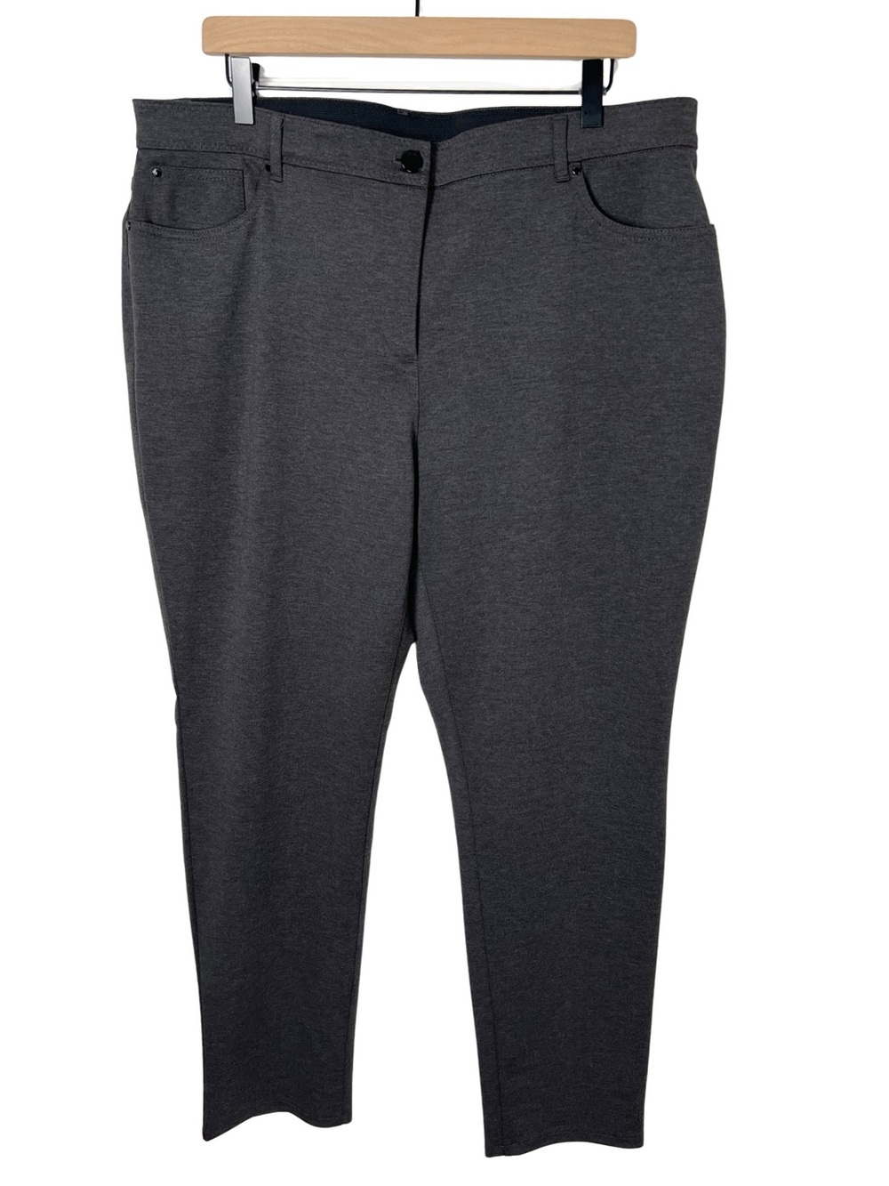 Chico’s So Slimming Peyton Slim Leg Ponte Pants Gray Regular XL 16